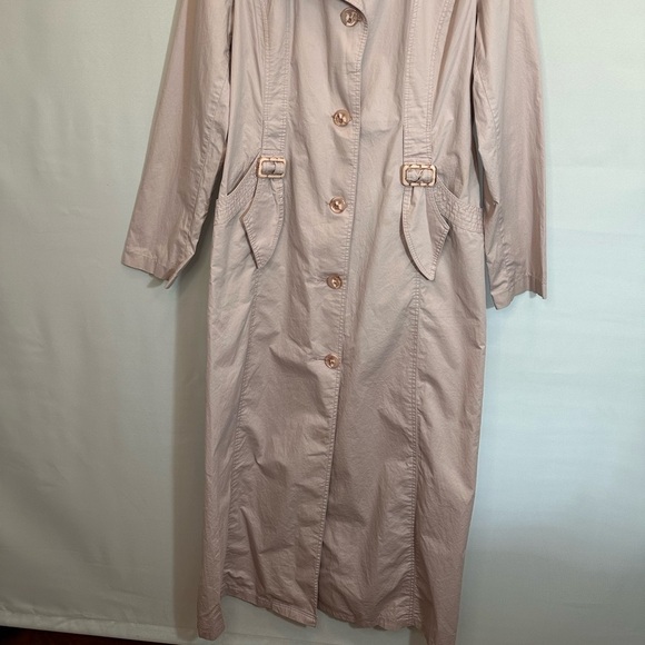 TNH Collection Womens Trench Coat Size 40 M Vintage Preppy Dusty Rose Minimalist - Picture 14 of 16
